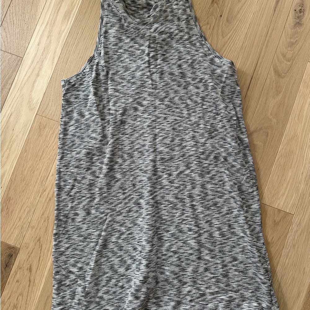 Aerie Gray Fitted Tank Top with Mandarin Collar